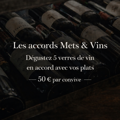 Bon cadeau -  Accord mets & vins – 5 verres