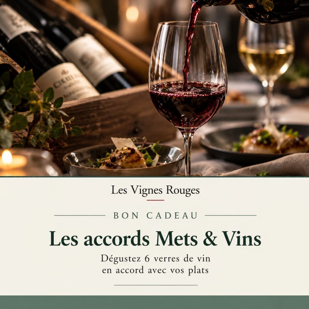 Bon cadeau – Accord mets et vins – 6 verres